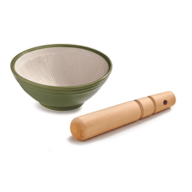 Mortero Suribachi con Maja de Madera Haya