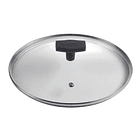 Tapa Vidrio Templado Borde Acero Inox c/Agujero de Vapor 20cm 1