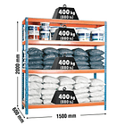 Estantería Ecoforte 1506-4 Chipboard Azul/Naranja 2