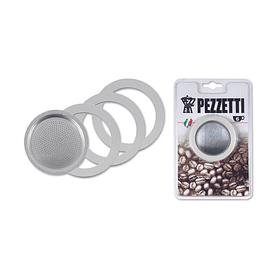 Filtro Acero Inox-3 Juntas Silicona-Cafetera 6 tazas Steel Express