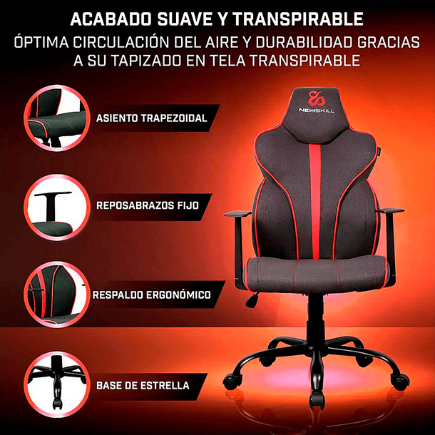 Silla Gamer Fafnir Rojo/Negro 6