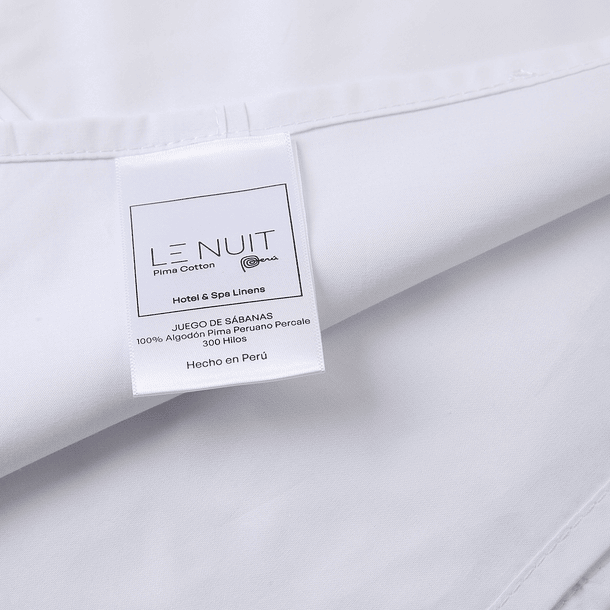 Sábanas King 300 Hilos Algodón Pima Peruano Percale Liso Bco 2