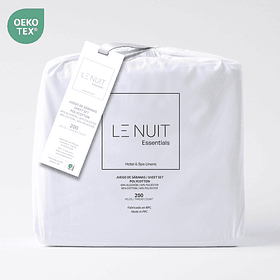 Sábanas King Polycotton 200 Hilos Essentials Liso Blanco