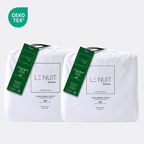 2 Sábanas King 100% Bambú 230 Hilos Essentials Liso Blanco