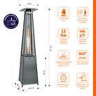 Estufa Segunda Seleccion a Gas Exterior Terraza OBELISK Inox 2