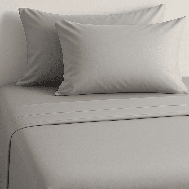 Sábanas 1 Plaza Algodón Egipcio 300 Hilos Gris 2