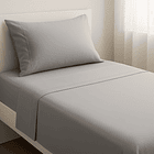 Sábanas 1 Plaza Algodón Egipcio 300 Hilos Gris 4