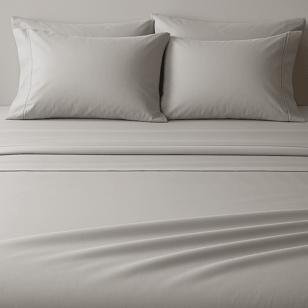 Sábanas Super King Algodón Egipcio 300 Hilos Gris 2