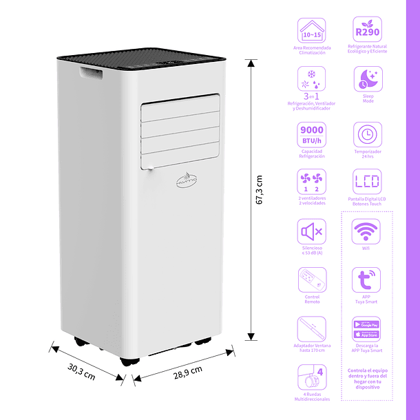 Aire Acondicionado Portátil Wifi 9000 BTU ꓘÖLD 9wf ES White 2
