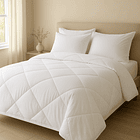 Plumón 2 Plazas Algodón Egipcio 300 Hilos Liso Blanco  3