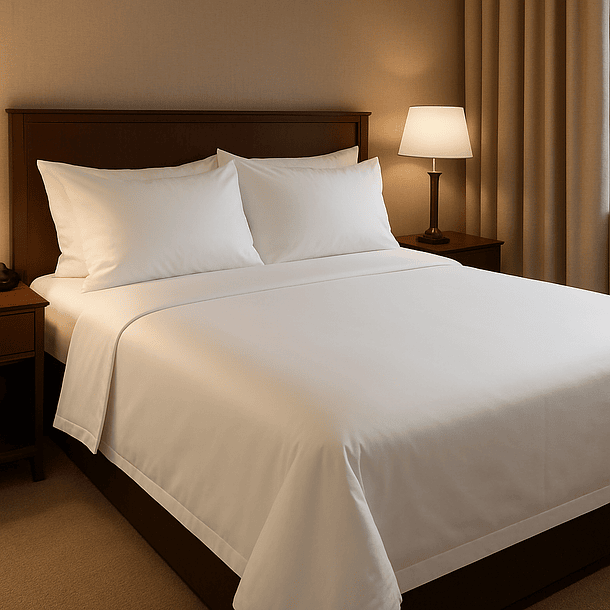 Sábanas Super King Algodón Egipcio 600 Hilos Liso Blanco 5