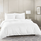 Funda Plumón King Algodón Egipcio 300 Hilos Liso Blanco 2