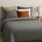Funda Plumón King Algodón Egipcio 300 Hilos Gris 2