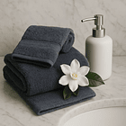 Juego Toallas Algodón Egipcio 1 Mano y 2 Mano Visita Gris Pizarra 2
