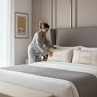 Set 2 Almohadas 1200 Gr Microfibra Tela 300 Hilos Algodón Egipcio 50x90 cm Blanco 3