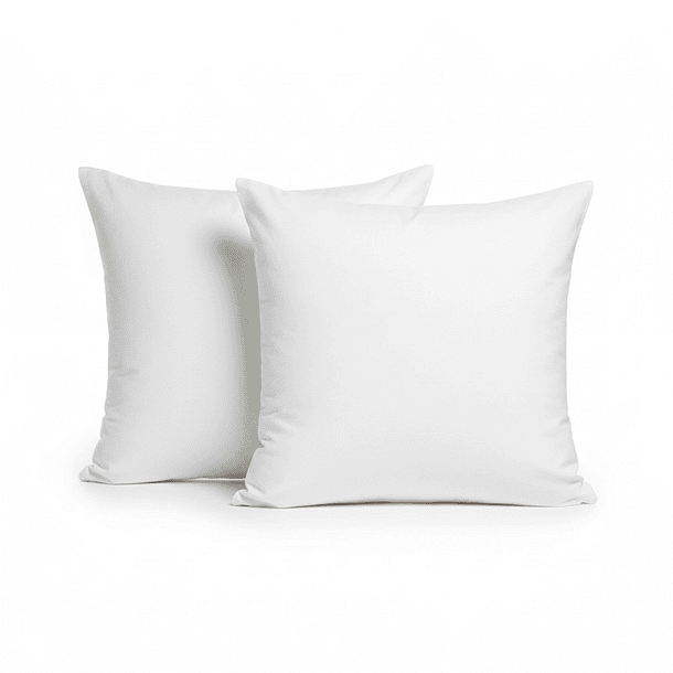 Set 2 Almohadas 350 Gr Microfibra Tela 300 Hilos Algodón Egipcio 45x45 cm Blanco 1