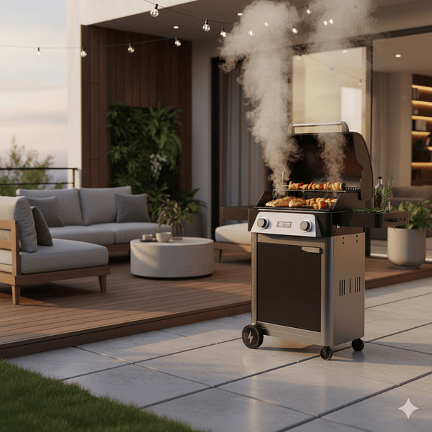 Set Parrilla Exterior Electrica E2B California Black + Funda 5