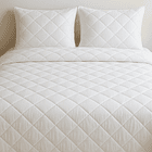 Quilt King Algodón Egipcio 300 Hilos Rombos Blanco 2