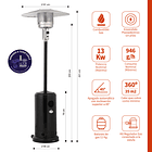 Estufa Segunda Seleccion a Gas Exterior Terraza SETAX Negra 2