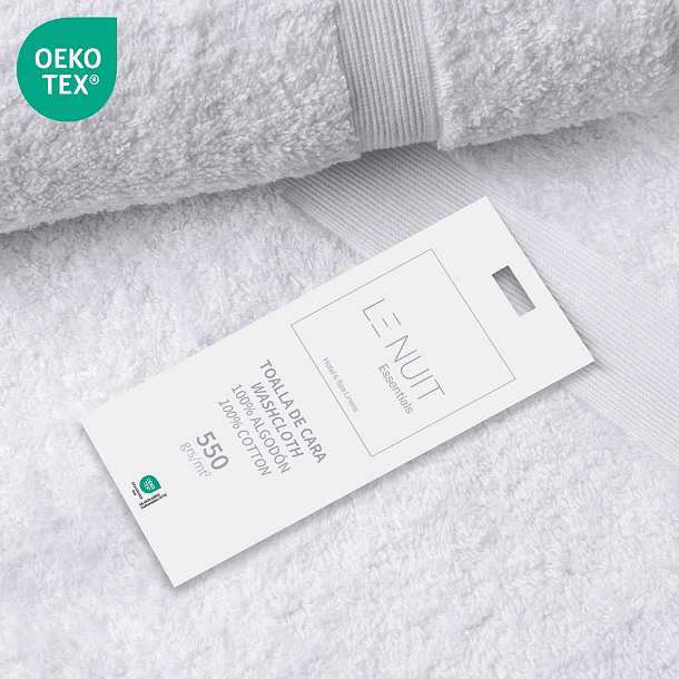 Toalla de Cara 550 grs/mt2 100% Algodón Essentials Blanca 3