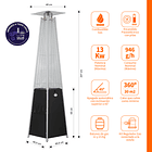 Estufa Segunda Seleccion a Gas Exterior Terraza OBELISK Negra 2