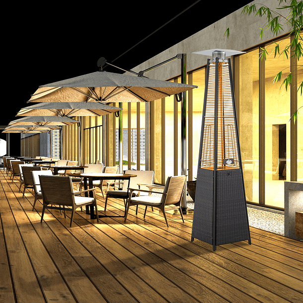 Estufa Segunda Seleccion a Gas  Exterior Terraza OBELISK Rattan 4