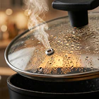 Tapa Vidrio Templado Borde Acero Inox c/Agujero de Vapor 16cm 4