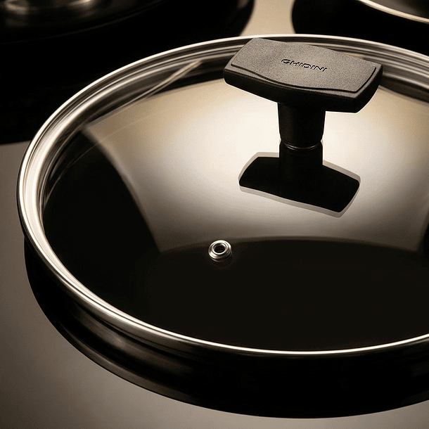 Tapa Vidrio Templado Borde Acero Inox c/Agujero de Vapor 20cm 3