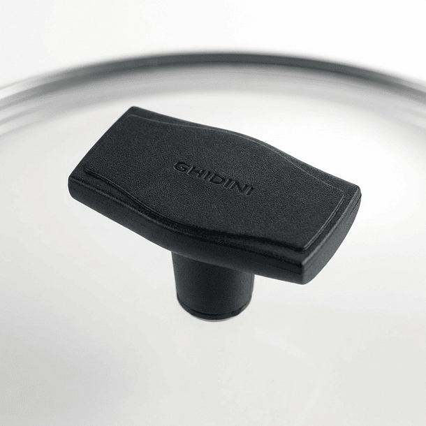 Tapa Vidrio Templado Borde Acero Inox c/Agujero de Vapor 20cm 5