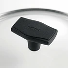 Tapa Vidrio Templado Borde Acero Inox c/Agujero de Vapor 16cm 6