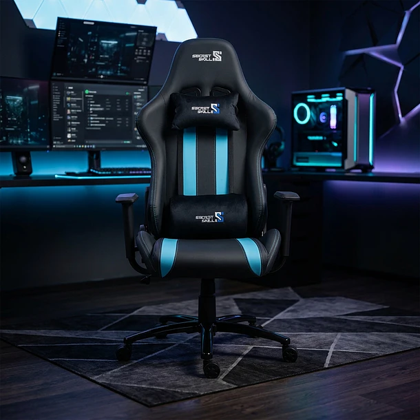 Silla Gamer Furious Negro /Azul 12