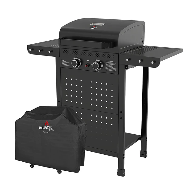 Set Parrilla Gas 2 Quemadores Vermont Black + Funda XS 1