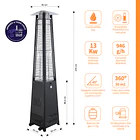 Estufa Segunda Seleccion  a Gas Exterior Terraza TRINX Negra 2