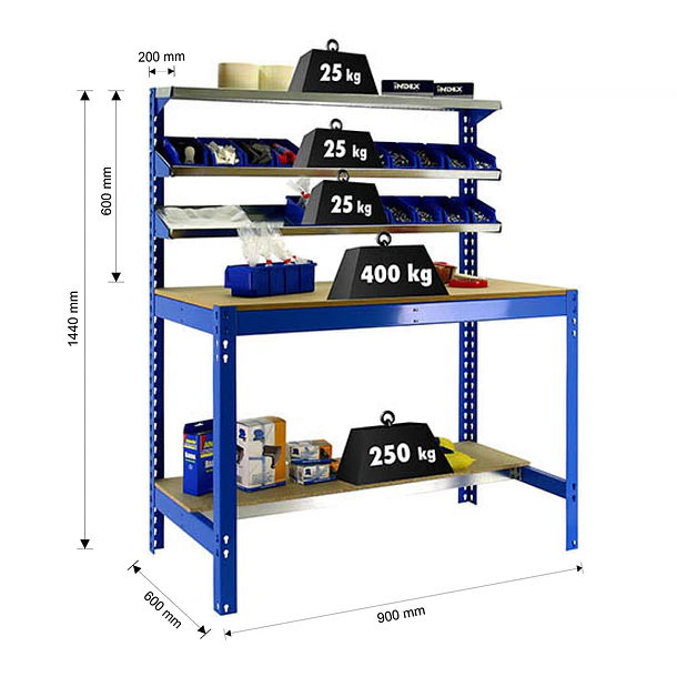 Banco Simonwork BT1 900 Azul/Madera 3