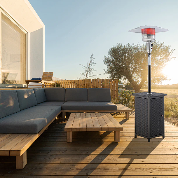 Estufa a Gas Exterior SETAX Rattan + Funda 8
