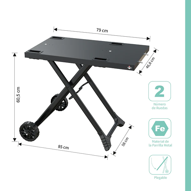 Parrilla Exterior - Interior Electrica E1B Aspen Black con Carro  5