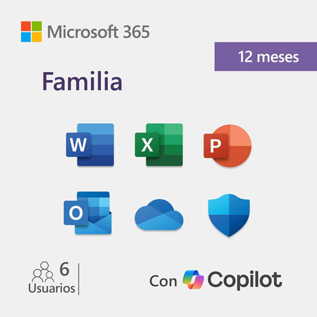 Microsoft 365 Familiar 6 Usuarios 30 Equipos 1 Año - Office 1
