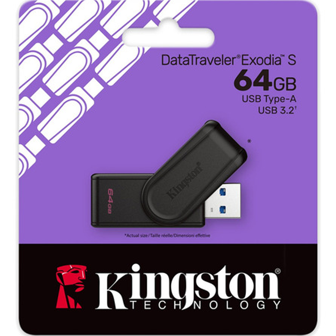 Kingston Usb Datatraveler Exodia S 64 Gb Usb-a 3.2 Gen 1 5