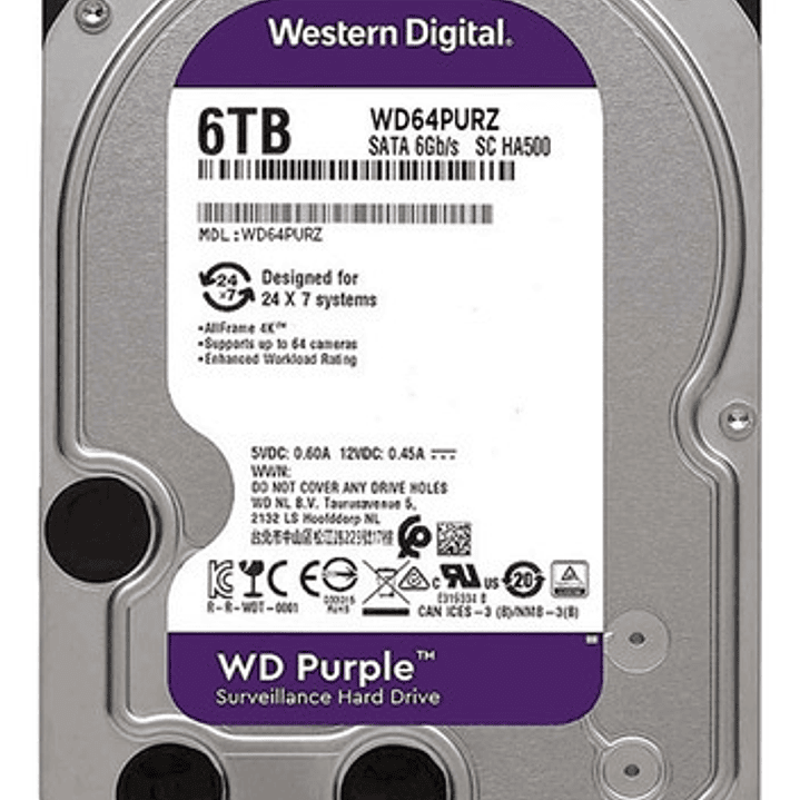 Dvr De Vigilancia Hd Wd Purple De 6 Tb 256 Mb Wd64pure 2
