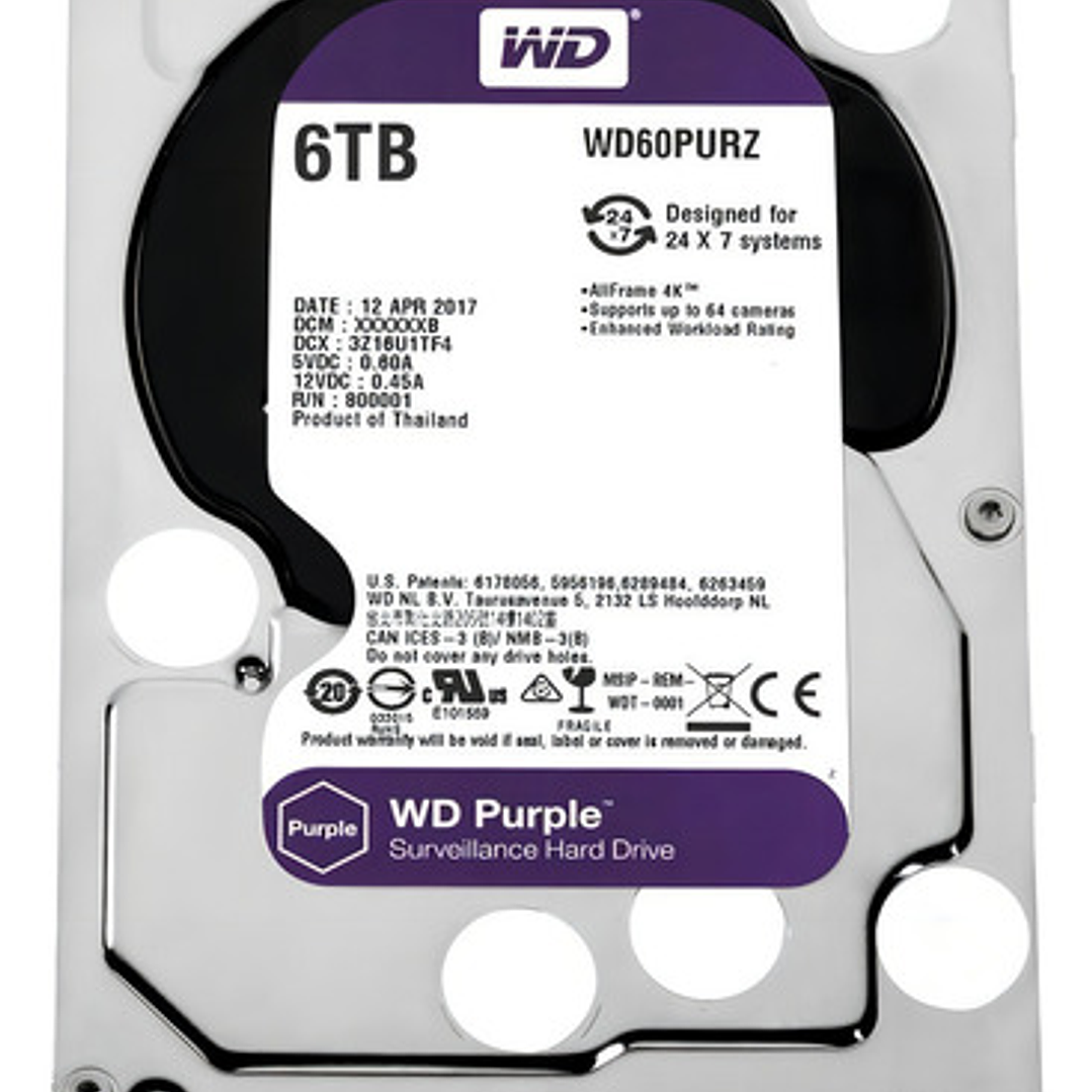 Dvr De Vigilancia Hd Wd Purple De 6 Tb 256 Mb Wd64pure 7