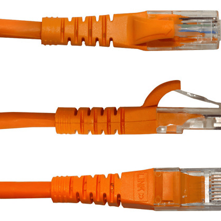 Cable De Red Linkmade Cat5e Rj-45 1mt Naranja Circular Cpb-10l 2