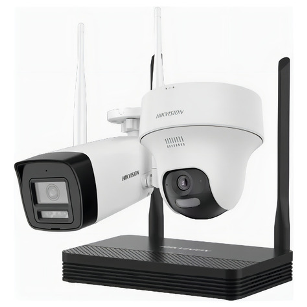Hikvision Easy Link Wi-fi Kit Nvs + 2 Camaras Bullet 2mp Blanco 3
