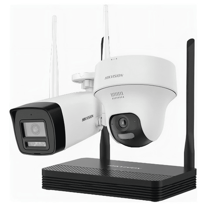 Hikvision Easy Link Wi-fi Kit Nvs + 2 Camaras Bullet 2mp Blanco 3
