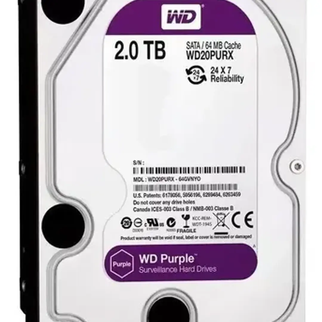Disco Duro WD 2 TB Púrpura WD20PURX REACONDICIONADO 3