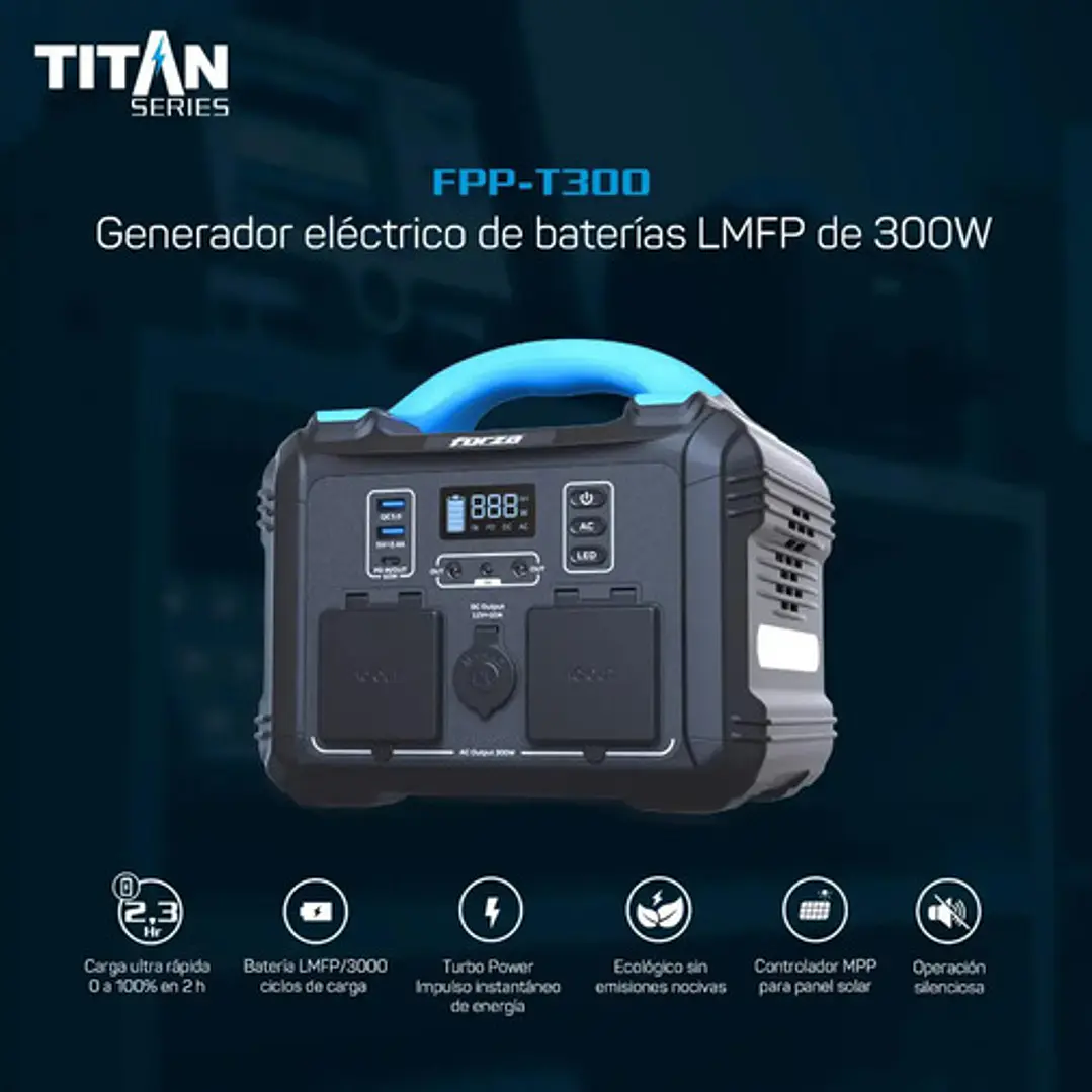 Generador Eléctrico Forza Fpp-t302 8puertos 300w Bateríalmfp 12