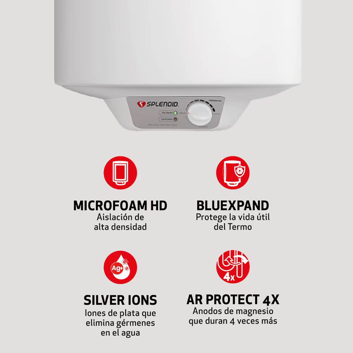 Termo eléctrico mural 80 litros Splendid 3