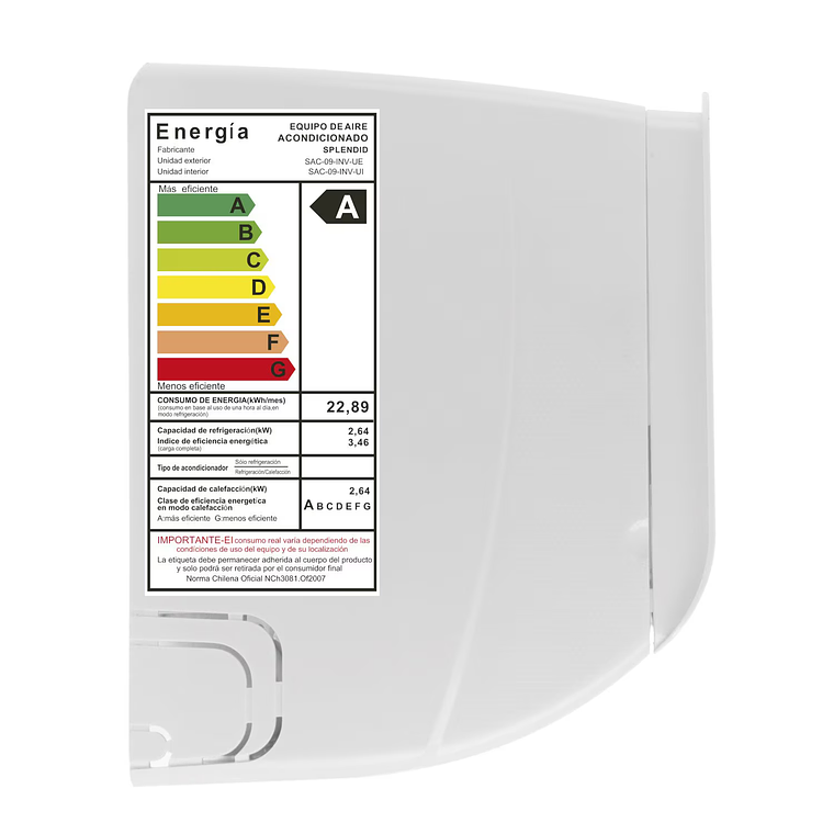 Aire acondicionado Split 9000BTU Inverter Splendid wifi 3