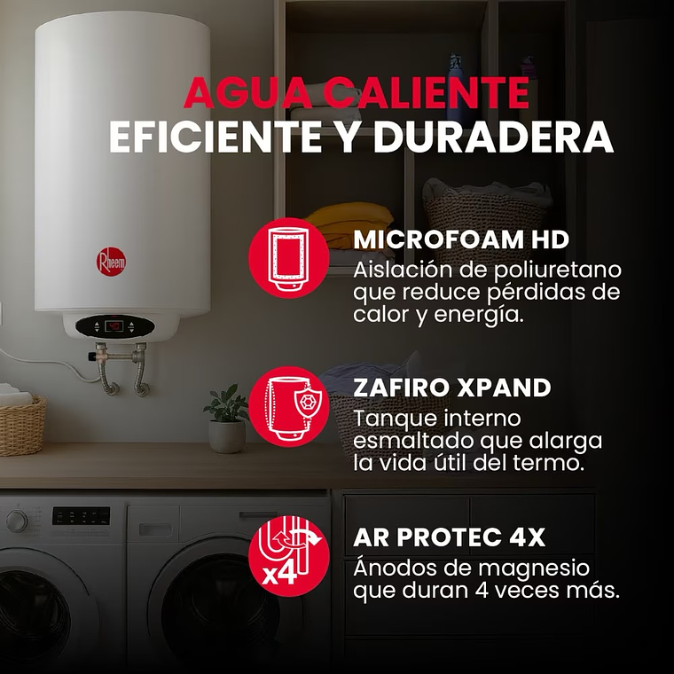 Termo eléctrico mural 120lt Rheem 4