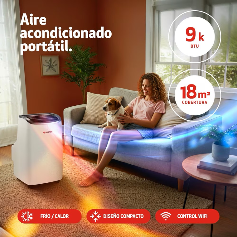 Aire acondicionado portátil 9000 BTU Frío/Calor WiFi Splendid 2