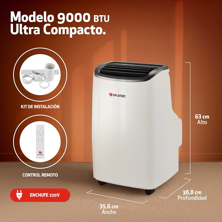Aire acondicionado portátil 9000 BTU Frío/Calor WiFi Splendid 6